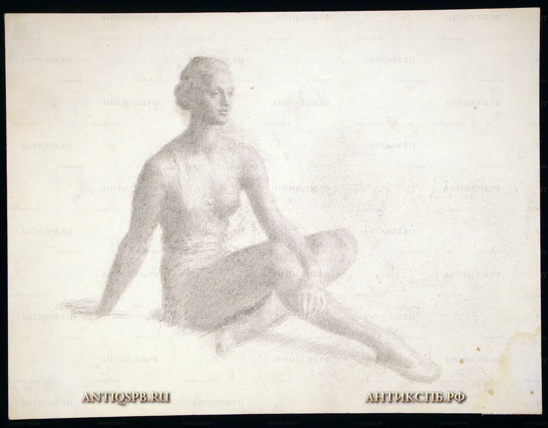 Рисунок карандашом "Балерина". Автор: Поляков Александр Иванович (1921-1998). Вт. пол. ХХ века. СССР. №197П